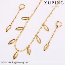 62509 Xuping Fashion China Wholesale 18K Charming Glass Gold Jewelry Set